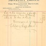 Wellington bicycles1902 Moxley Bros Mnfctrs Wellington Bicycles receipt GM20022767